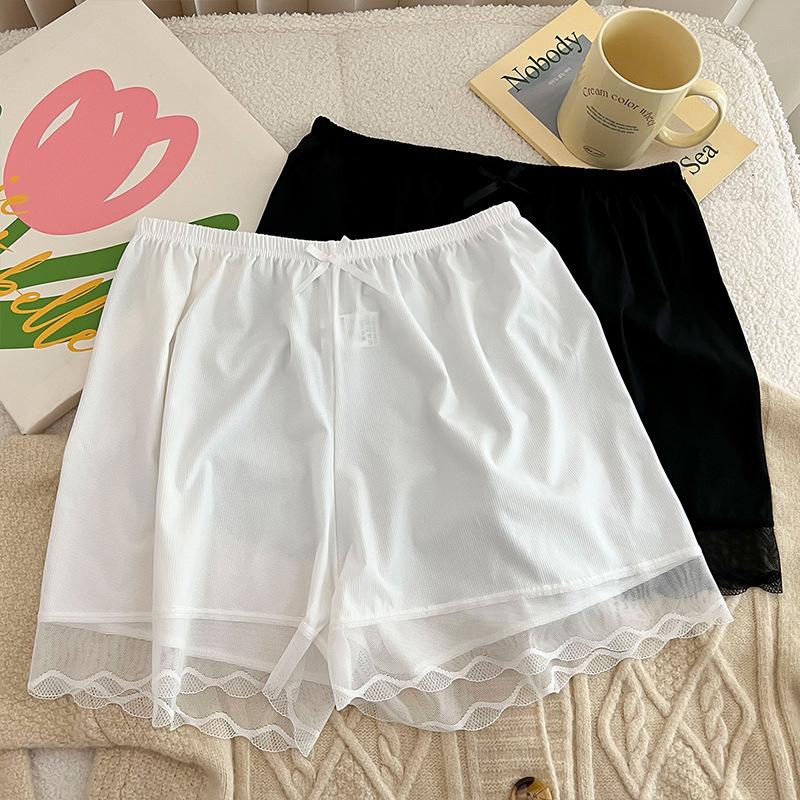 Female Summer New Style Lace Loose Ice Silk Anti Go Out of Light Can Wear Four Safety Underwear