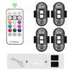 Car Motorcycle RGB LED Strobe Lights 8 Colors LED Flash Position Wireless Light Aircraft Airplane Helicopter Warning Lights