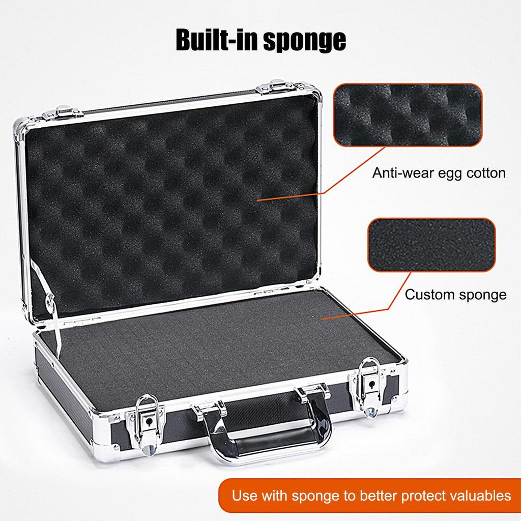 Small Aluminium Box Aluminium Case Tool Box Empty Aluminium Case with Sponge Lining Storage Case Empty Aluminium Box Tool Box