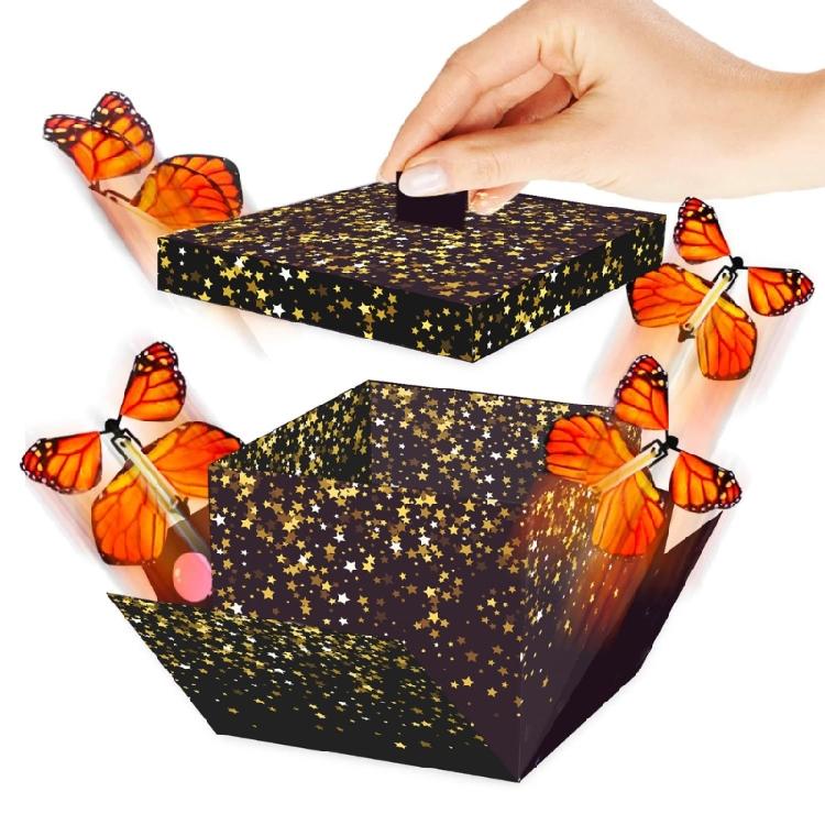 Magical Fluttering Butterflies Gift Box for Birthdays Stylish Colorful Flying Butterfly Explosions Box Decorations