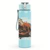 1PC Buffalo western animal crest print 750ml colorful plastic sports water bottle leakproof pop up lid with straw for outdoor work home use