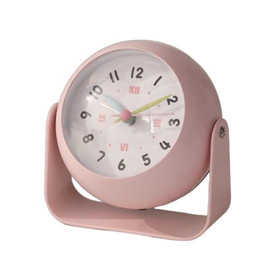 

Обертовий аналоговий будильник з нічним світлом, безшумний, не цокає, на батарейках, для спальні, цифровий настільний годинник, подарунок на день народження для дітей, студентів рожевий
