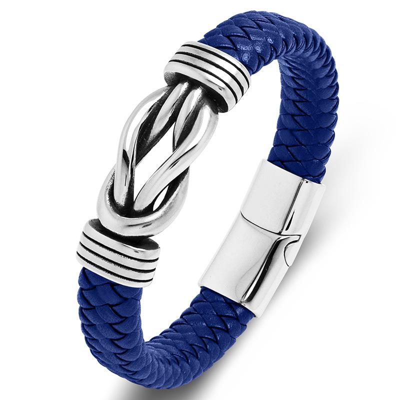 Unisex Infinity Word 8 Leather Bracelet With Stainless Steel Beads Fashion Jewelry for Mens-for Party Wedding or Gift