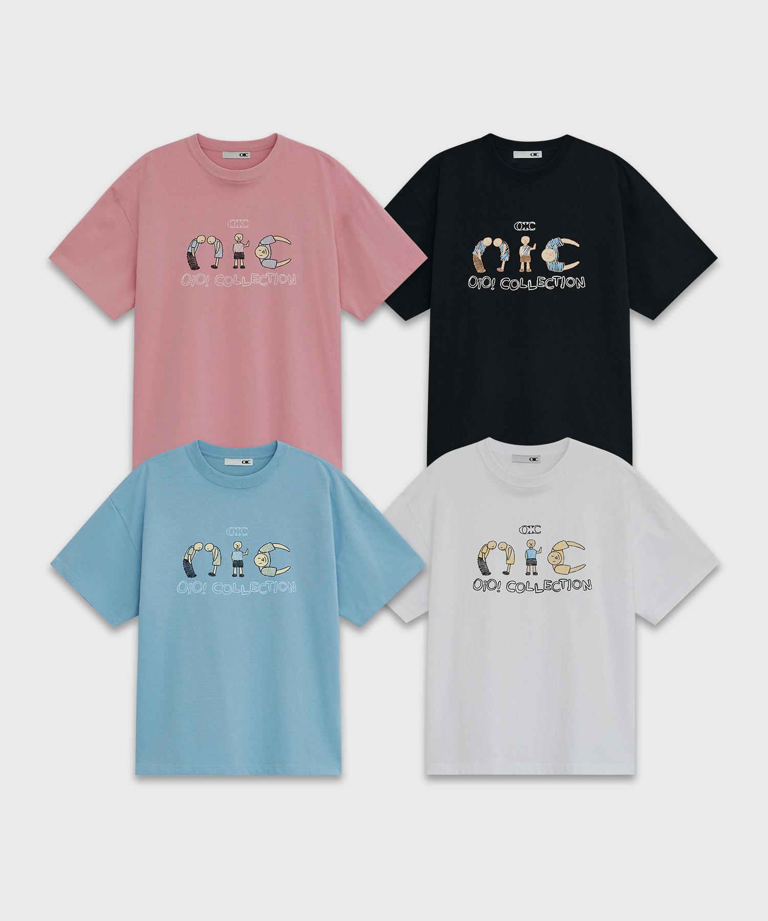 Oioi Collection Hello Friends T-Shirt (4 Colors) Pink/L