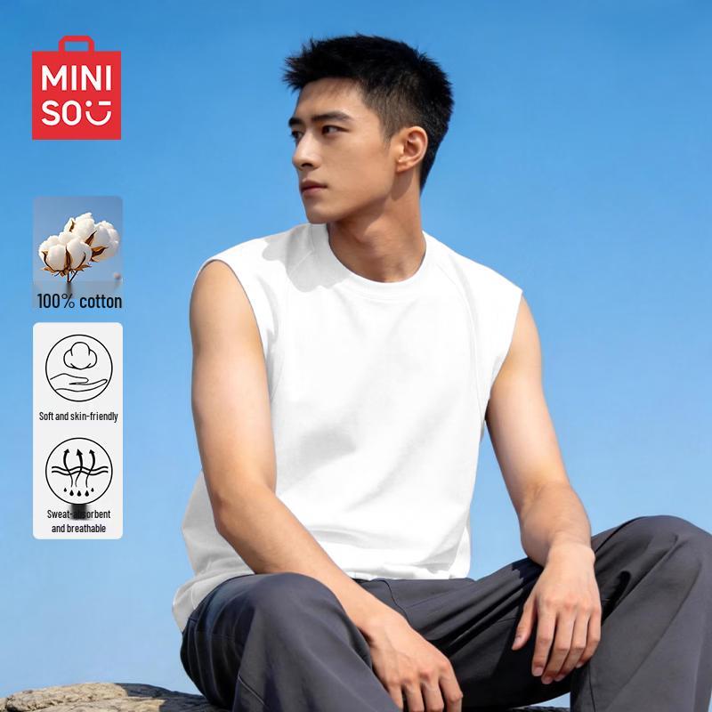 MINISO Men s American Style Cotton Tank Top M