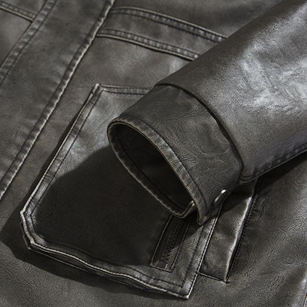 Mens Leather Jackets  Winter  Casual Motorcycle PU Jacket Biker Leather Coats European Windbreaker Genuine Leather Jacket