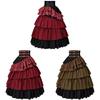 Gothic Steampunk Pirate Skirt For Women With Layered Ruffles For Costume Parties