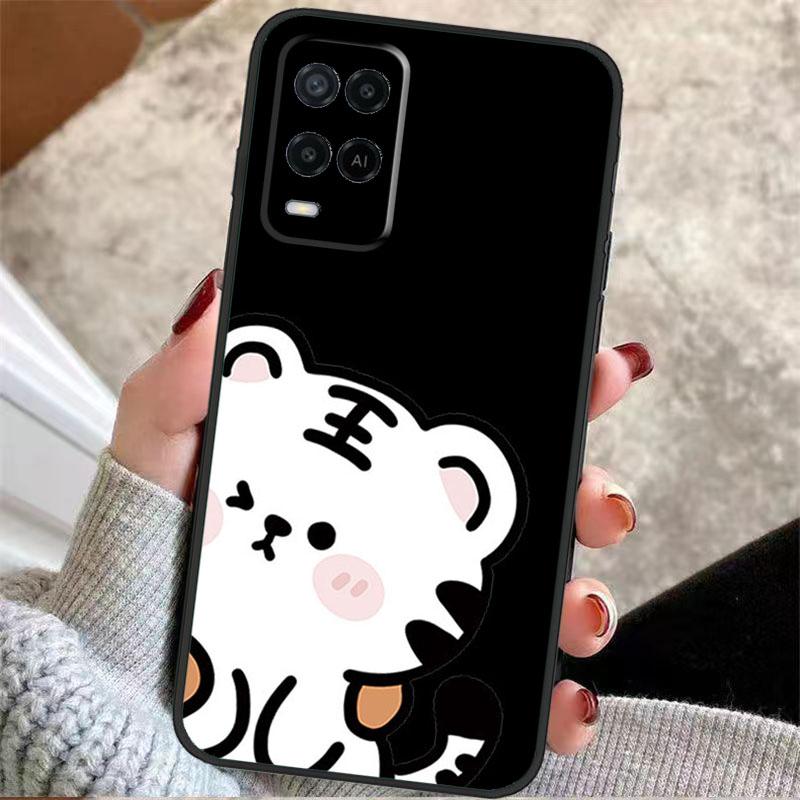Funny Animal Cats Dog Tiger Couple Case For Oppo A38 A74 A94 A54 A18 A58 A78 A98 A80 A60 A40 A96 A76 A16 A15 A17 A57 A77 A5 Pro