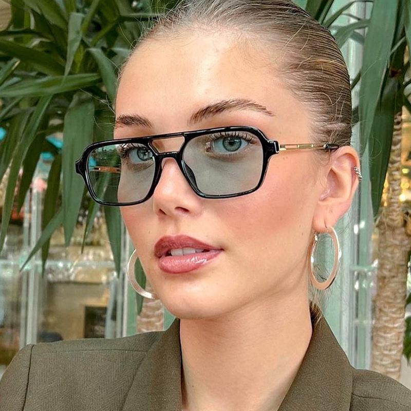 Vintage Metal Frame Square Sunglasses For Women Men Brand Black Rectangle Cool Sunglasses Polygon Sun Glasses For Male Female