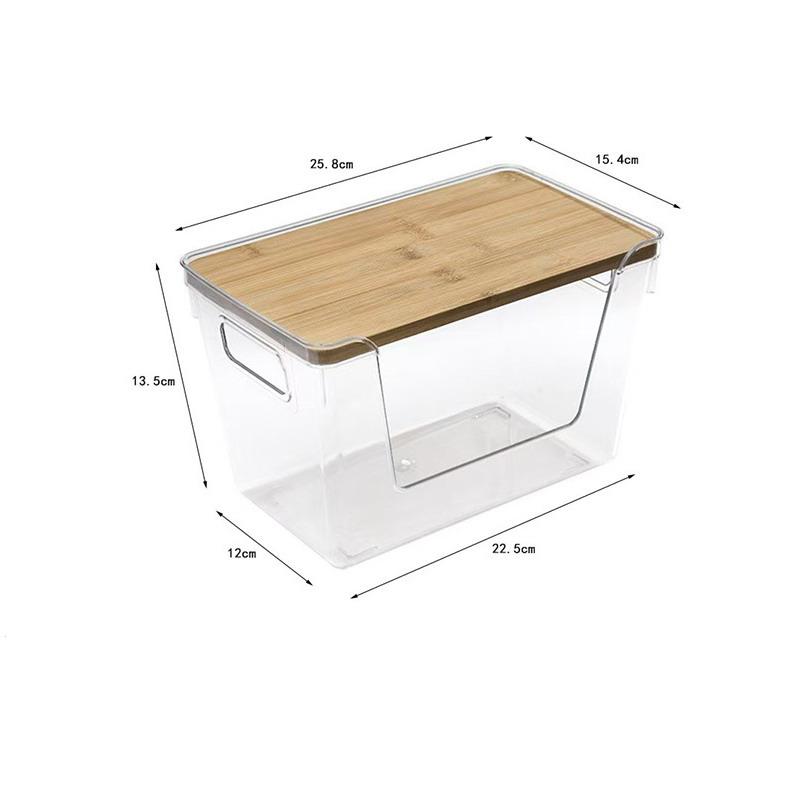 Stapelbare Vorratskammer-Organizer Mit Holzdeckeln Küchenaufbewahrung Transparente Behälter Unterspülbecken-Organizer Für Zwiebeln Kartoffeln Obst Gemüse