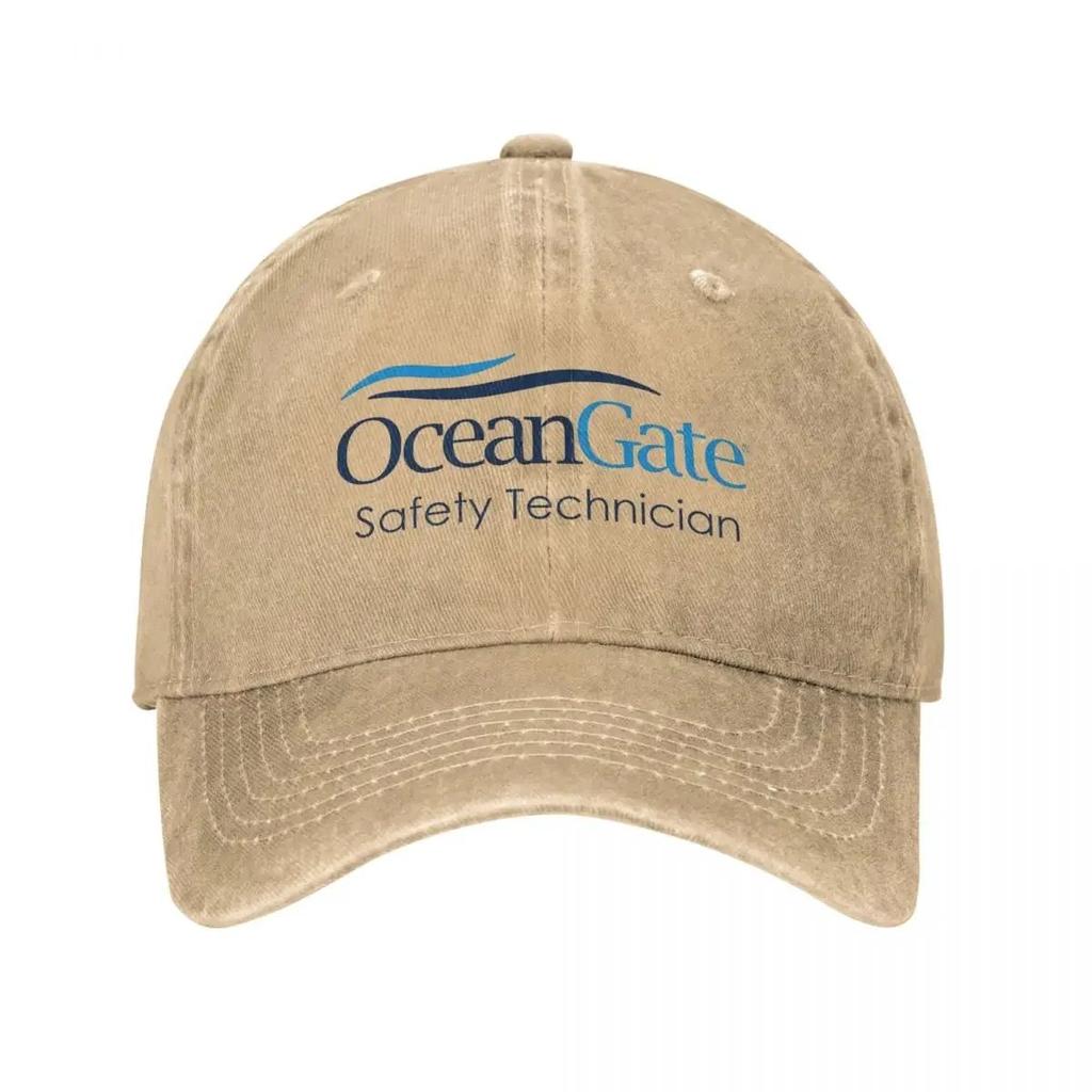 Vintage kšiltovka OceanGate pro bezpečnostního technika, unisex styl, obnošený vzhled, praná, pokrývka hlavy pro venkovní nošení ve všech ročních obdobích, cestovní klobouky, kšiltovka