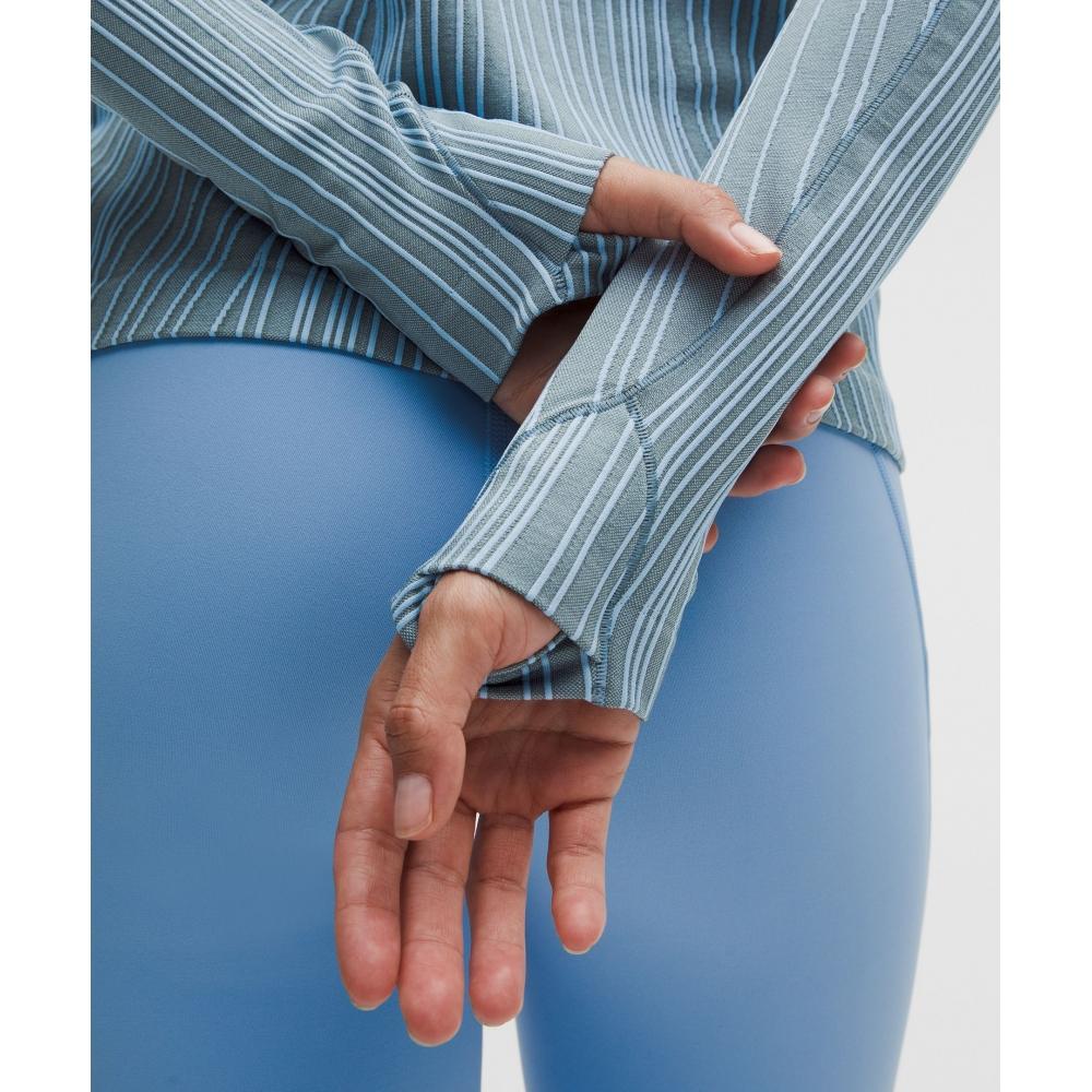 Lululemon Rest Less Variegated Ribbed Pullover Contour Variegated Rib Sinatra Blue Steel Blue