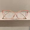Fashionable Anti Blue Light Cat Eye Large Frame Reading Glasses Ultra Light High-Definition Transparent Frame Presbyopia Glasses