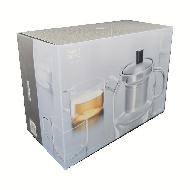 Set ceainic si cani de ceai 5 buc. Ceainic din sticla termorezistenta cu filtru si 4 cani de ceai Set de ceai ceainic 470ml/15.89oz ceainica 140ml/4.73oz pentru ofic