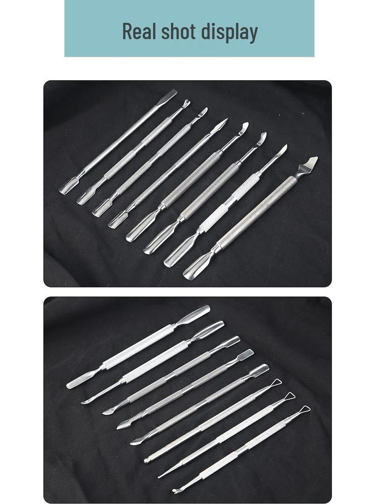 Doppelköpfiger Nagelhautschieber & Nagelschaber aus Edelstahl