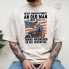 Never Underestimate an Old Man Who Still Turns Wrenches In His Seventies T-shirt, Gift for Men In Their 70s, 70th Birthday Mechanic Shirt