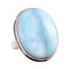 Natural Republic Larimar Gemstone 925 Solid Sterling Silver Gift Ring S.9 L8q97