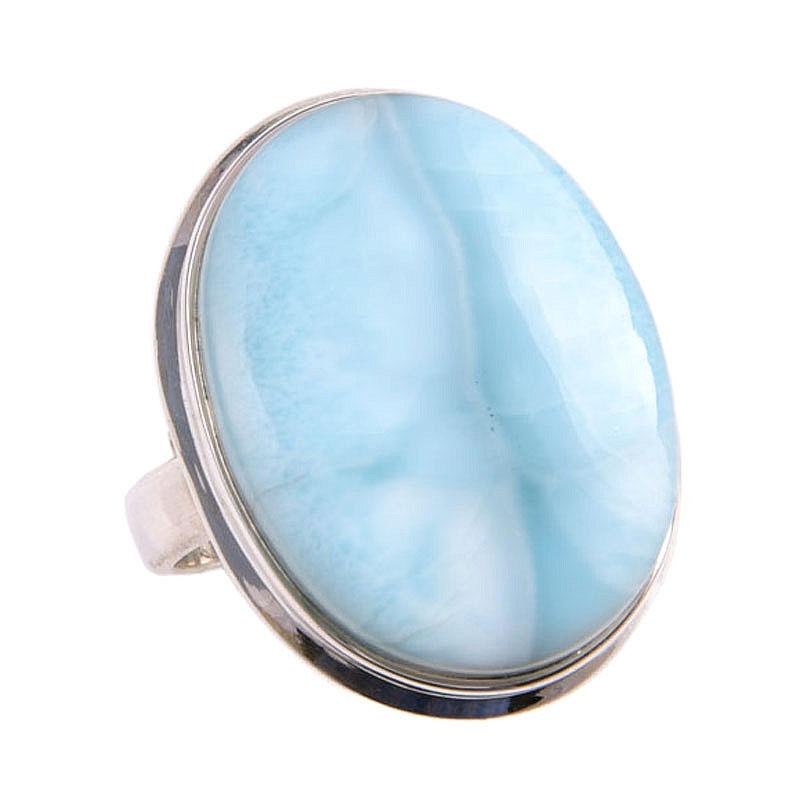 Natural Republic Larimar Gemstone 925 Solid Sterling Silver Gift Ring S.9 L8q97