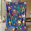 Soccer Ball Artwork 3 Theme Blanket Lightweight Warm Flannel Blanket Decorative Throw Blanket for Home Decoration