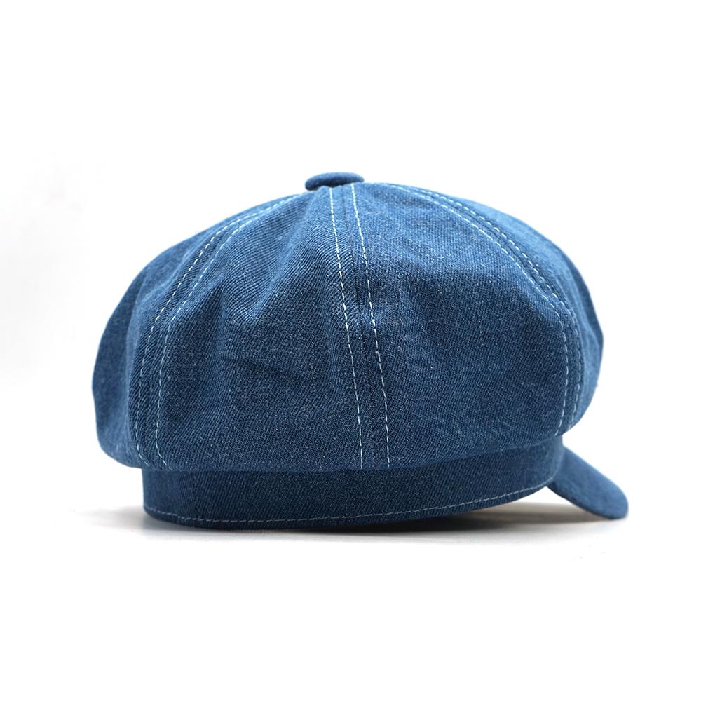 Women Leisure Octagonal Hat Ladies Denim Beret Hat Cowboy Cap Newsboy Gatsby Cap Octagonal Baker Peaked Beret Driving Hats