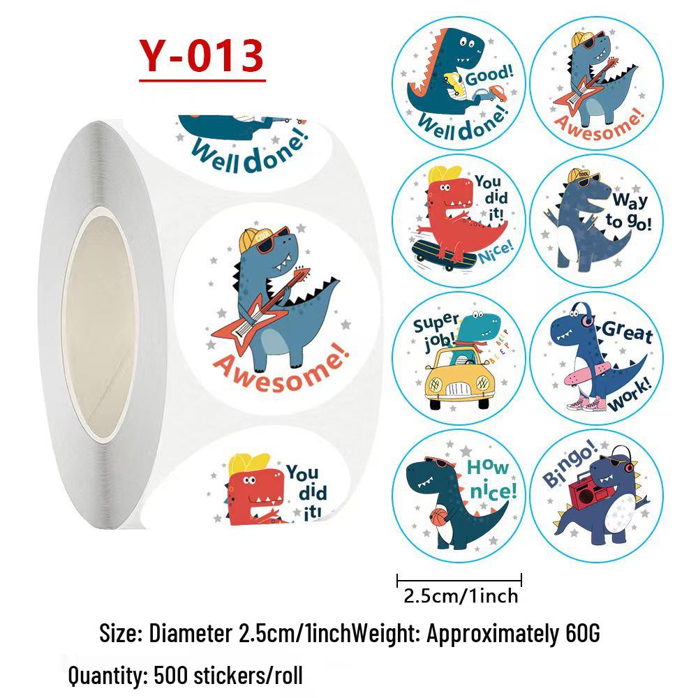 Cartoon Animal Reward Stickers for Kids – Adhesive Sealing Labels Roll