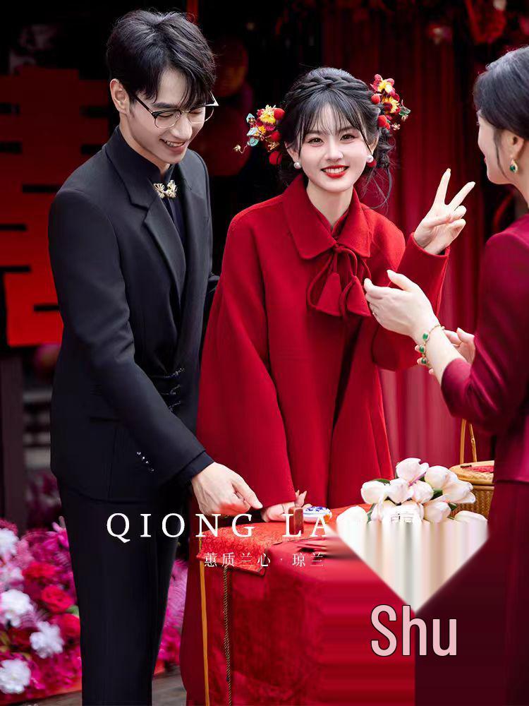 Petite Faux Wool Red Coat: 2024 Autumn/Winter Wedding & Engagement