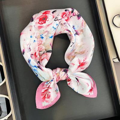 100% Naturseide Schal Halstuch Foulard Damen Bandana Schals für Frauen Hijab Krawatte Schal Wickeltücher Quadratisch Hohe Qualität