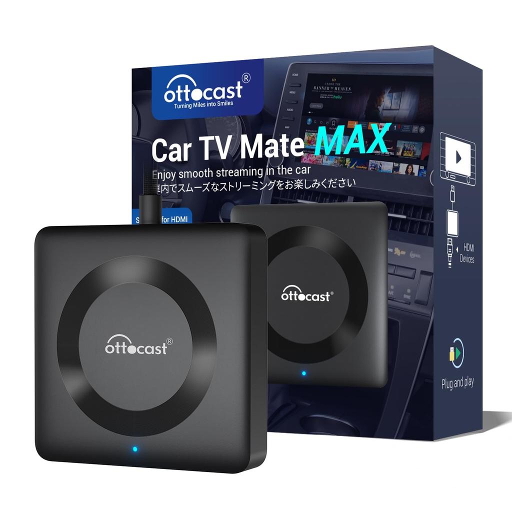 OTTOCAST Nový TV do auta Mate Max HDMI výstup TV může být náhradní adaptér pro Android Auto v balení [Oficiální] dongle/zrcadlení obrazovky/DVD atd.