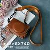 BEADY Camera Case for Canon PowerShot SX720 SX730 and SX740 PU Leather Protective Cover with Shoulder Brown HS, HS, HS, Strap,