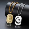 Collier Allah Islamique Collier Coran Musulman Collier Double Face Étoile Croissant Acier Inoxydable Bijoux Religieux Musulmans Cadeau