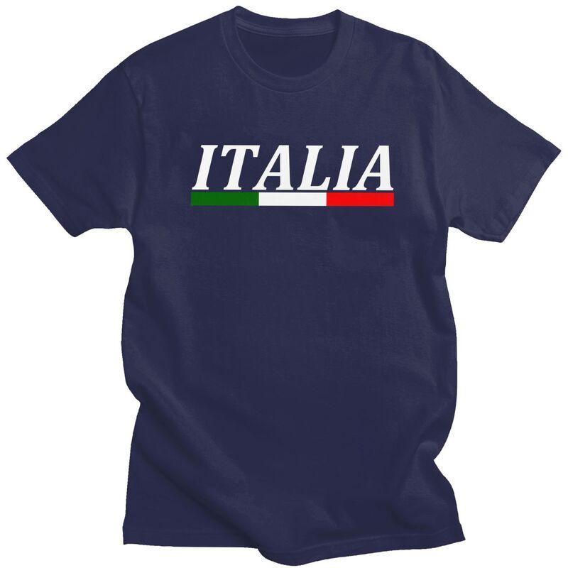 Custom Italy Flag T Shirts for Men Pure Cotton Tees Italian Proud Tshirt Tshirt Clothes