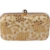 Damen Handarbeit Handbestickte Box Clutch Tasche Geldbörse Für Braut, Freizeit, Hochzeitstasche für Frauen & Mädchen Gold