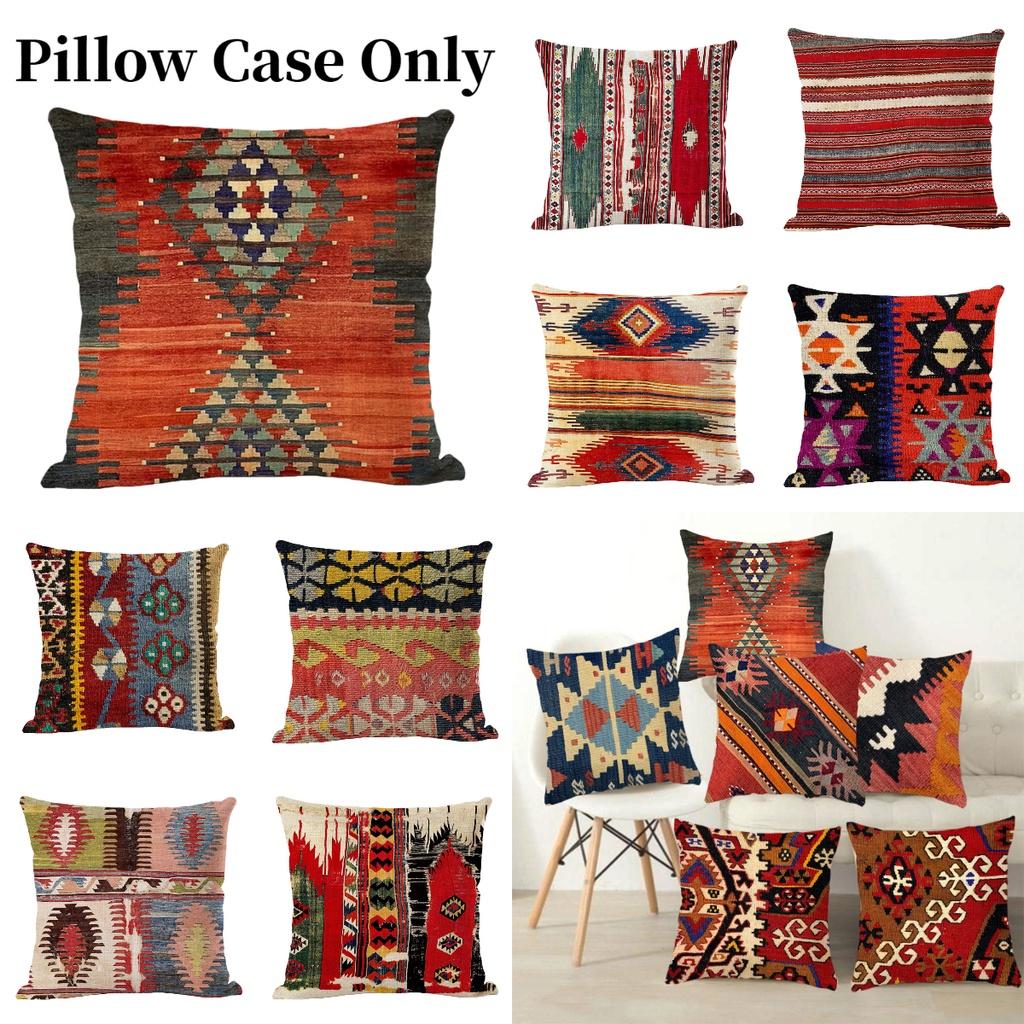 Bohemian Kilim Style Linen Pillow Cover 45x45cm For Home Dcor