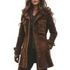 Women's Winter Button-Down Mid-Length Jacket Long Sleeve Turn-Up Cuffs Streetwear Office Daily Slim Fit Jacket