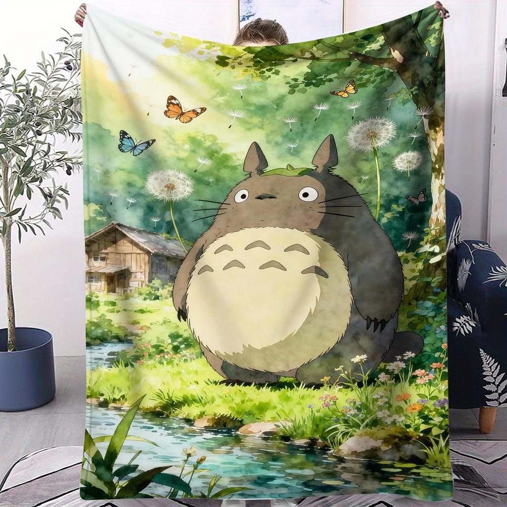 Klassische Cartoon Anime TTotoros Decke Für Büro Reisen Komfort Freizeit Camping Reise Multifunktionale Universelle Decke Ventilator Geschenk