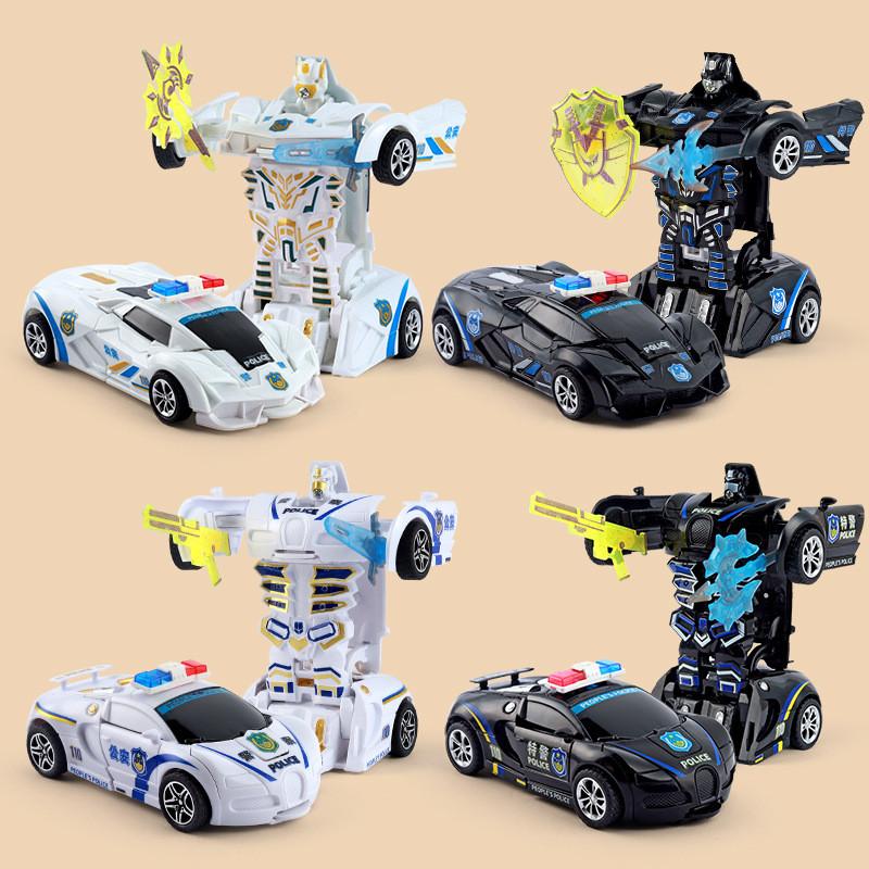 Childrens Onebutton Impact Transforming Toy Car With Inertia Function For Boys And Girls