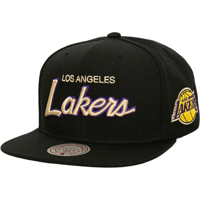 Casquette Snapback - MITCHELL &amp; NESS - CREAM SCRIPT - Los Angeles Lakers - 100% Polyester - Unisexe