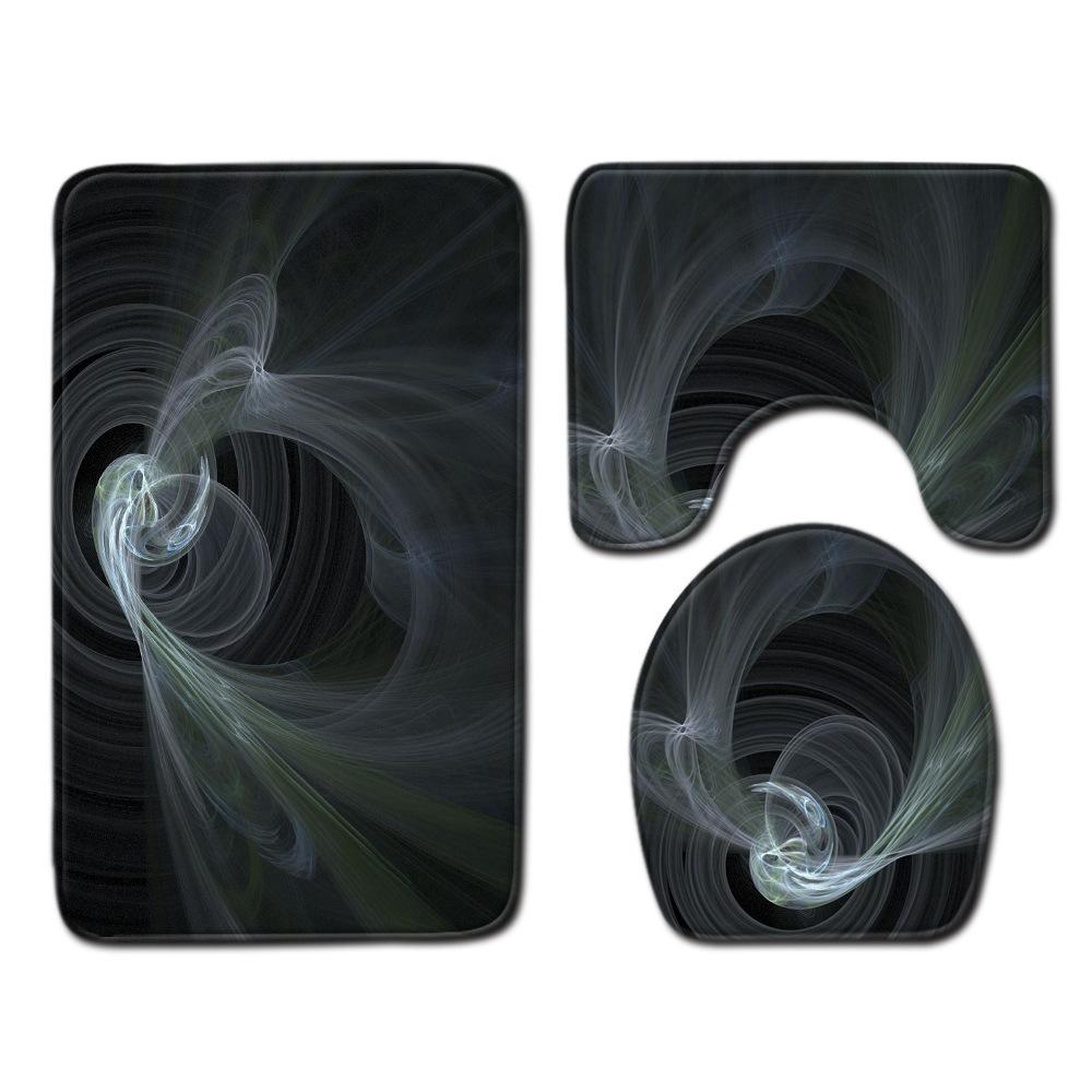 Personality Thriller Bathroom Toilet Three-Piece Floor Mat Door Mat Bathroom Carpet Now