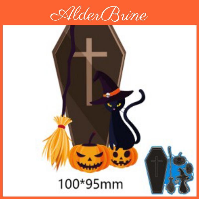 Halloween Cross Coffin Metal Pattern Cutting Dies Craft Embossing Scrapbooking Stamps For Card Making Decor Happy Halloween