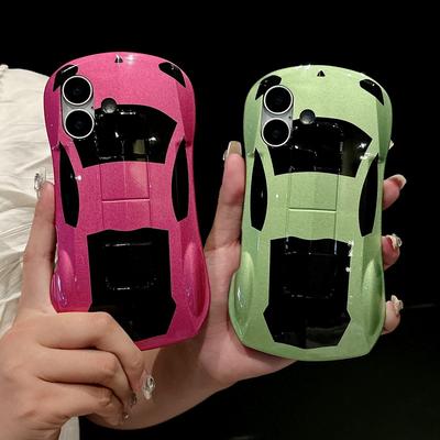 Cover per telefono lucida di lusso con design auto per iPhone 16 Pro Max 15 Plus 14 Pro 13 12 11 Bordo morbido Silicone Antiurto Sottile Supporto PC Rigido Custodia Bumper