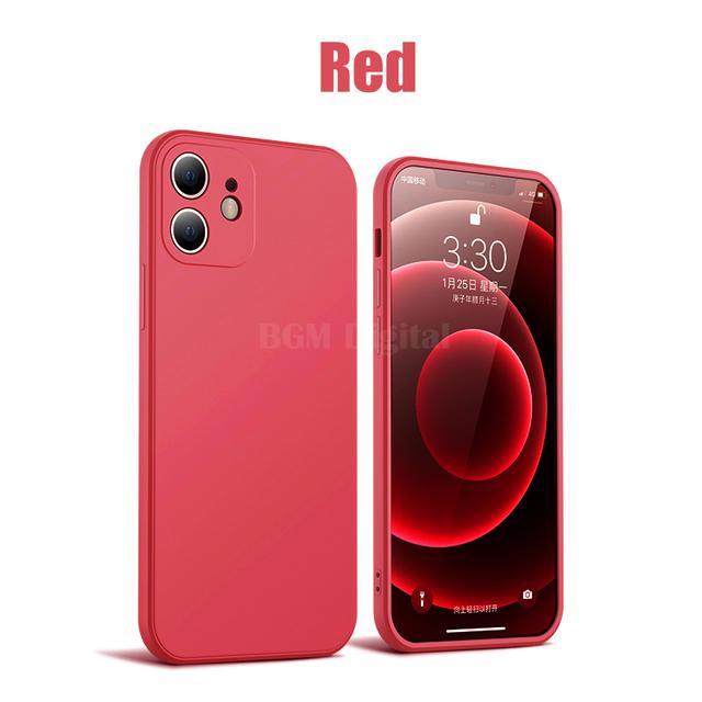 Capa de silicone líquido quadrado oficial para iphone 12 13 11 pro max mini xs x xr 7 8 plus se 2 original fina capa macia doces coque