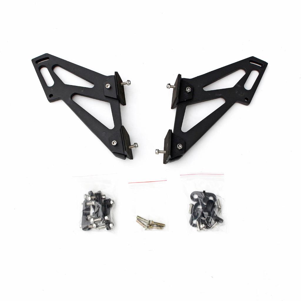 GT Universal Perforated Rear Spoiler Kit: Includes Bracket, Wind Deflector, Roof Spoiler, Rear Diffuser, Side Skirts, and Front Lip.