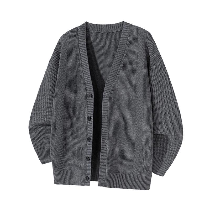 Mu Yuan Unisex Single-Breasted Cardigan - Autumn/Winter Loose Knit Sweater
