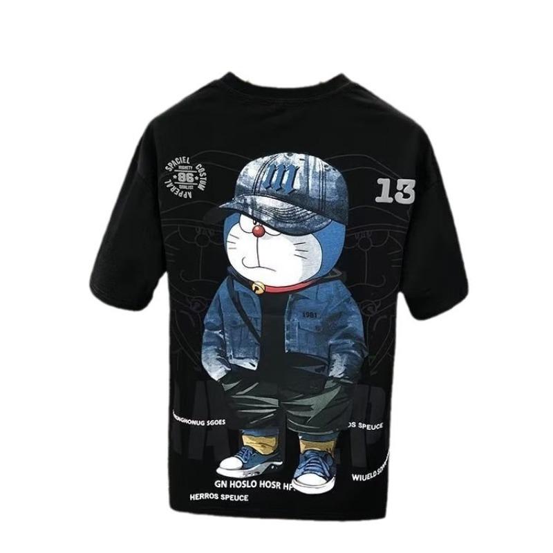 High-End Printed Men'S Short-Sleeved T-Shirt Half-Sleeved Summer Men'S Clothing Handsome Trendy Cartoon T-Shirt Top Summer