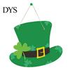 St Patrick Day Door Sign St. Patrick's Wooden Sign, Luck Clover Green Hat Themed Hanging Front Welcome Plaque Plaque, Decorative Ornaments for Holiday