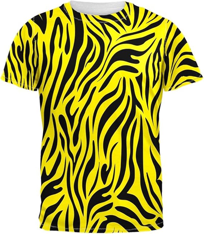 Maglietta Sportiva Uomo Fantasia Zebrata Stampa 3D Asciugatura Rapida Traspirante Estate Streetwear Moda Casual Vestibilità aderente Top a Maniche Corte Fitness