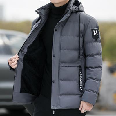 Men's Fall and Winter Warm Hooded Jacket Loose Fluffy Jacket Zipper Large Size Jacket Thickened Slim Warm Jacket