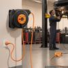 Retractable Extension Cord Reel 10 M Heavy Duty 16AWG / 3C Orange, for Ceiling/Wall Mount, Overheat Protection, Automatic Retractable Power Cord,