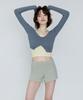 Debiweeo Women'S Yoga Wear Devi-B0061-Pale Mint Pilates Viviana Ribbed Shorts