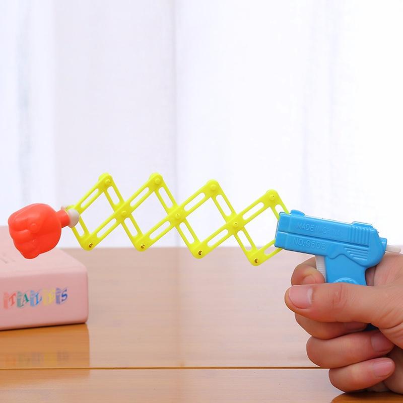 2Pcs Children's Toy Guns Creative Telescopic Fist Guns April Fool's Toy Guns and Spring Toy Gun